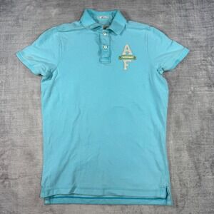Abercrombie & Fitch Shirt Mens 2XL Blue Vtg Y2K Muscle Fit Applique Preppy Polo